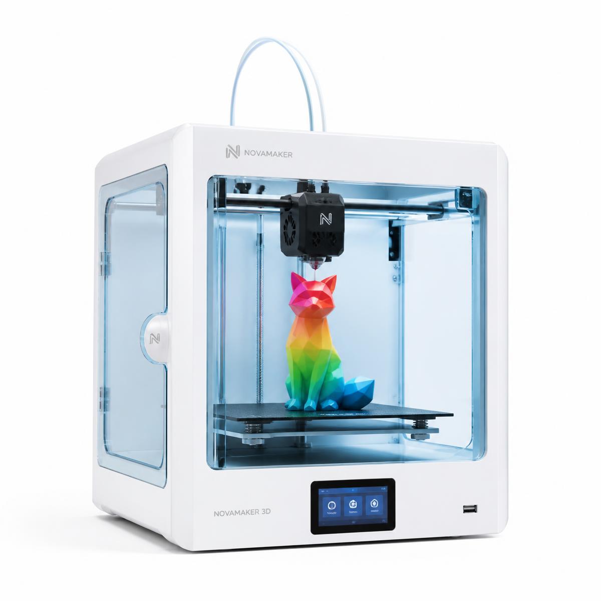 Impressora 3D produzindo uma peça colorida personalizada da DreamLab 3D